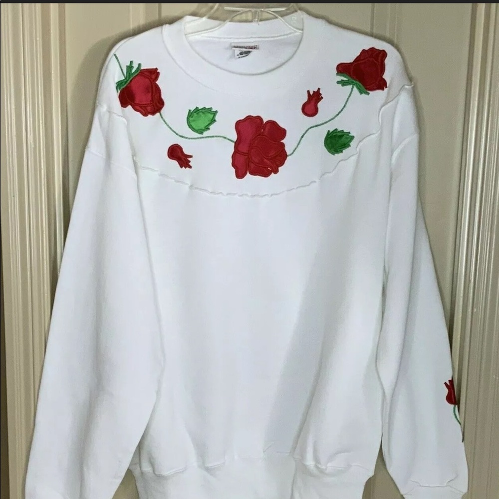 Bassett Walker Sweatshirt Roses Vintage #NM